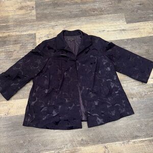 Lafayette 148 Purple wool Blend Blazer Jacket Size 18 3/4 Sleeves